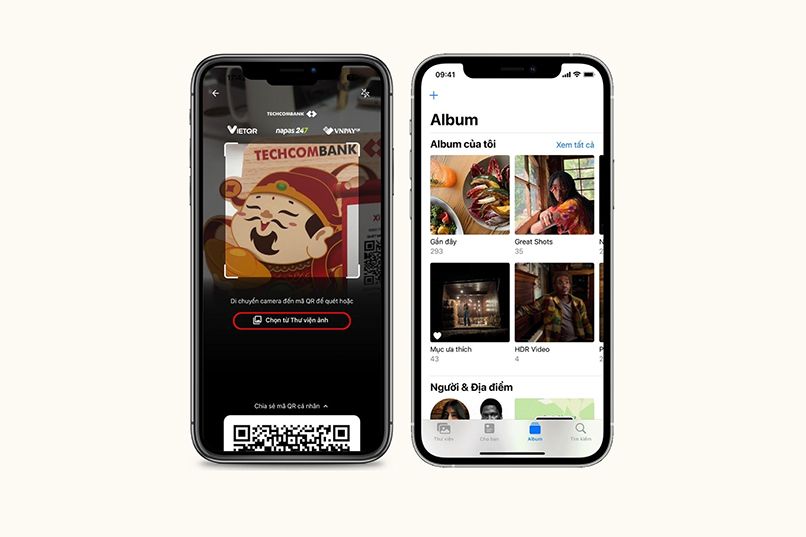 Bước 2 để chuyển tiền qua mã QR Techcombank