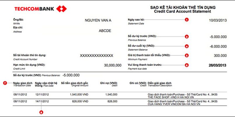 Thủ tục sao kê trực tiếp bước 2