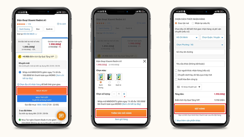Bước 3 để thanh toán online qua website mua sắm điện tử