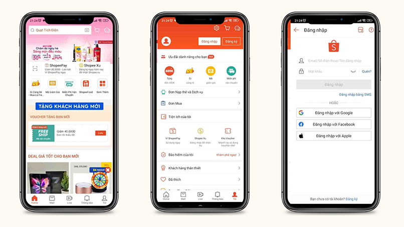 Bước 1 để thanh toán online qua ứng dụng dịch vụ mua hàng