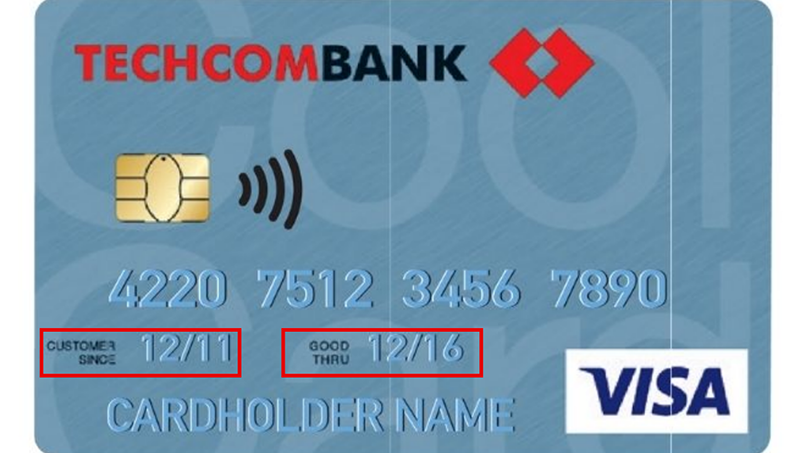 Nhận biết tháng hết hạn và năm hết hạn của thẻ tín dụng