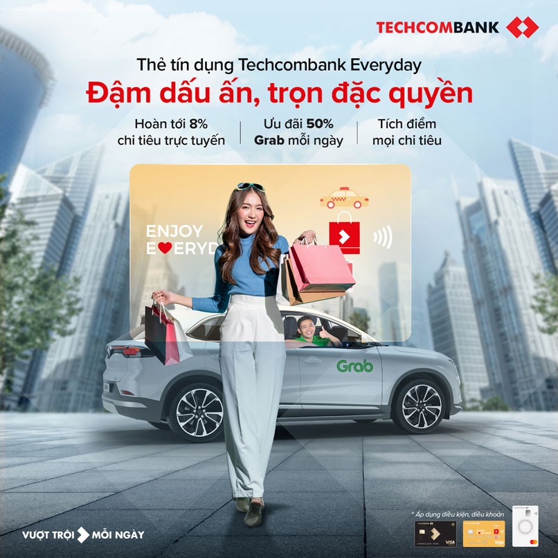 Thẻ tín dụng Techcombank Everyday sở hữu nhiều ưu đãi cho thanh toán hóa đơn và di chuyển.